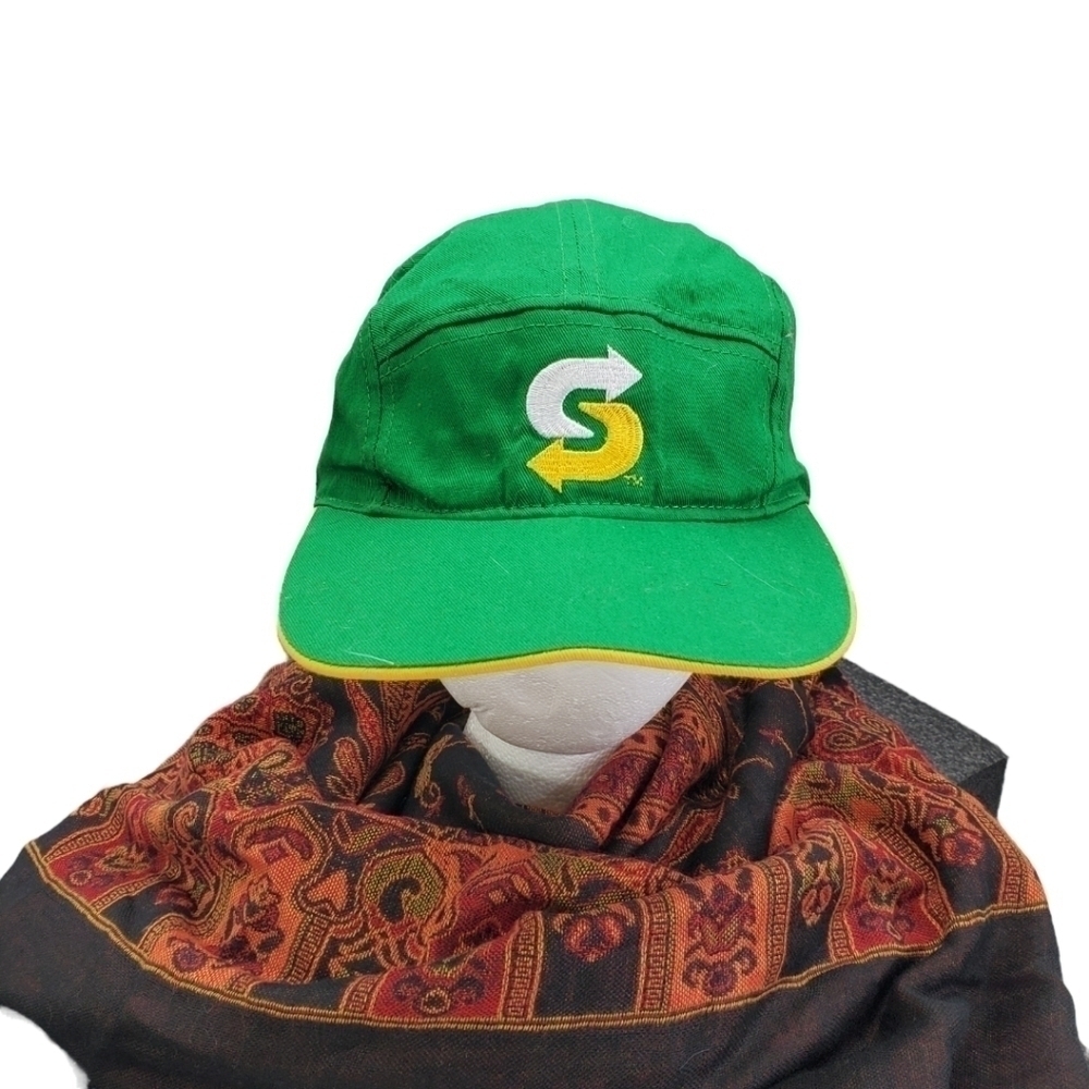Subway Work Employee Staff Snap Back Hat  Green Yellow